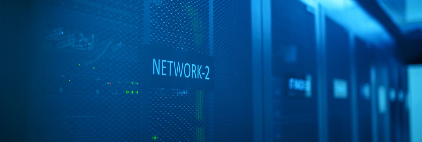 Network server racks in a data center